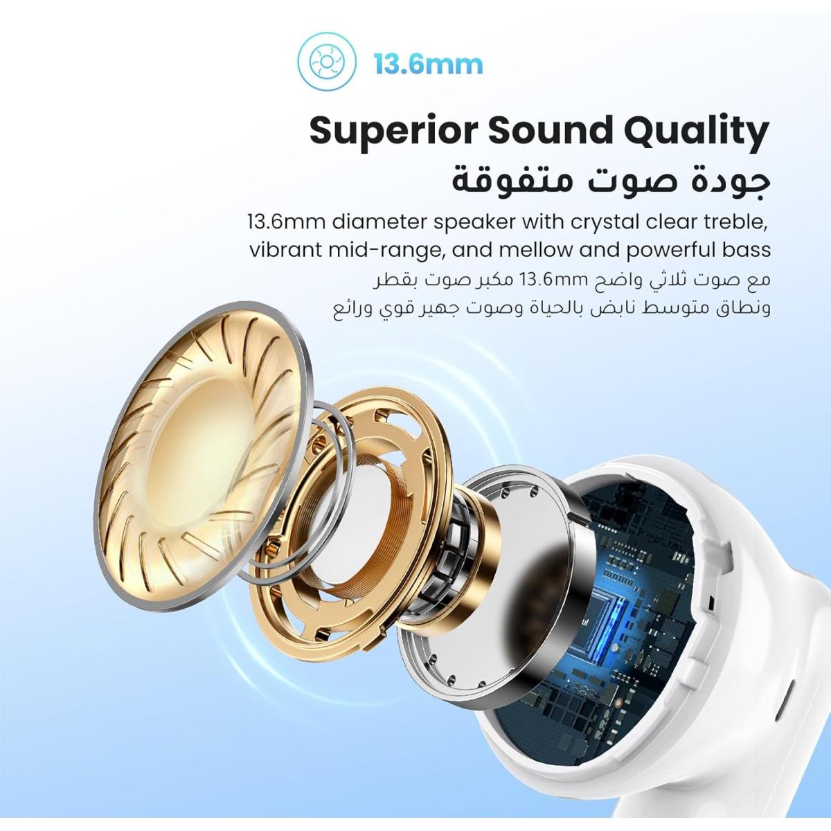 Ugreen WS201 Hitune H5 Headphone Semi In Ear Earphone, 13.6mm, headset