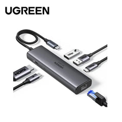 Ugreen 45000 Usb C To 6 In 1 Multiport Adapter 4k60hz Hdmi, Usb C 100w Pd, Gigabit Ethernet