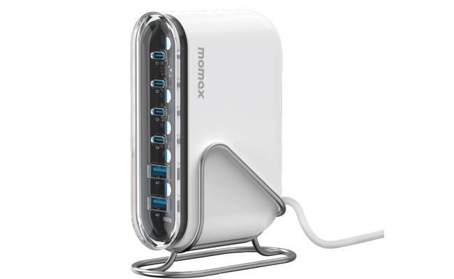 Momax Um55 Smart Charging Station 1 Charge Flow, 2 Usb A Ports And 4 Usb C Ports Gan Charger 120w White Momax Um55 Smart Charging Station 1 Charge Flow, 2 Usb A Ports And 4 Usb C Ports Gan Charger 120w White