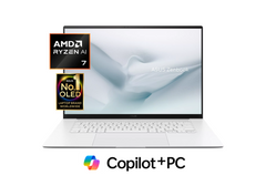 ASUS Zenbook S 16 Laptop – AMD Ryzen AI 7 445, Radeon Graphics, 32GB LPDDR5X, 1TB PCIe 4.0 SSD, 16" 3K OLED HDR True Black 1000 Touch, Wi‑Fi 7, 83Wh Battery, Ceraluminum™, Windows 11 Home - Scandinavian White