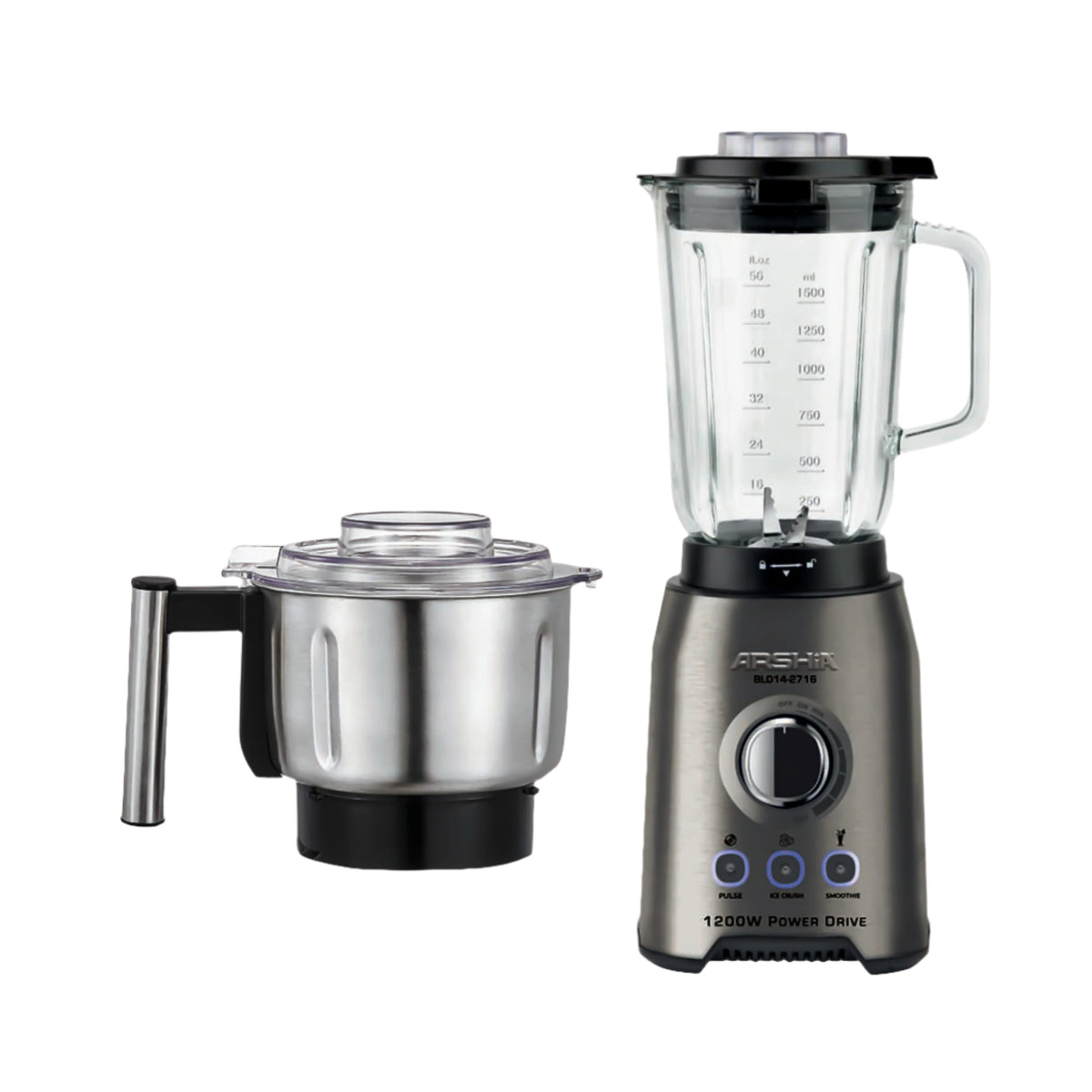 Arshia Speed Table Blender With 2-Piece Jar Set, 1.5Lit, 700Watts, Silver - 2716