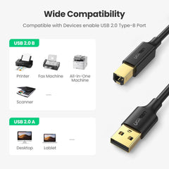 UGREEN US135 USB 2.0 Printer Scanner Cable-5M