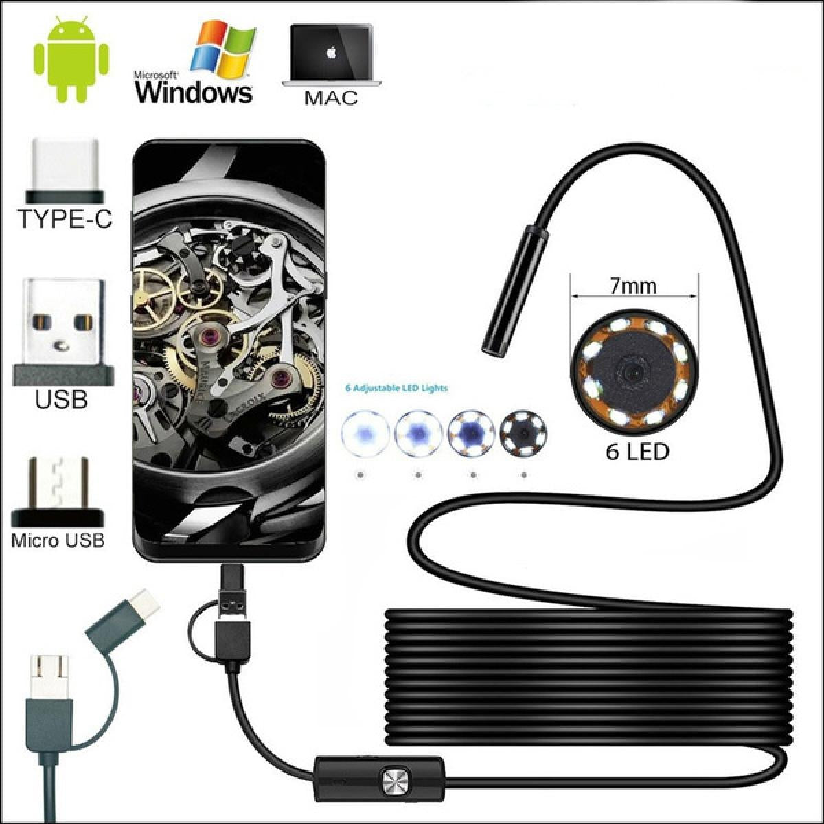 Softwire Waterproof PC Endoscope Camera-USB Type C/3.5M