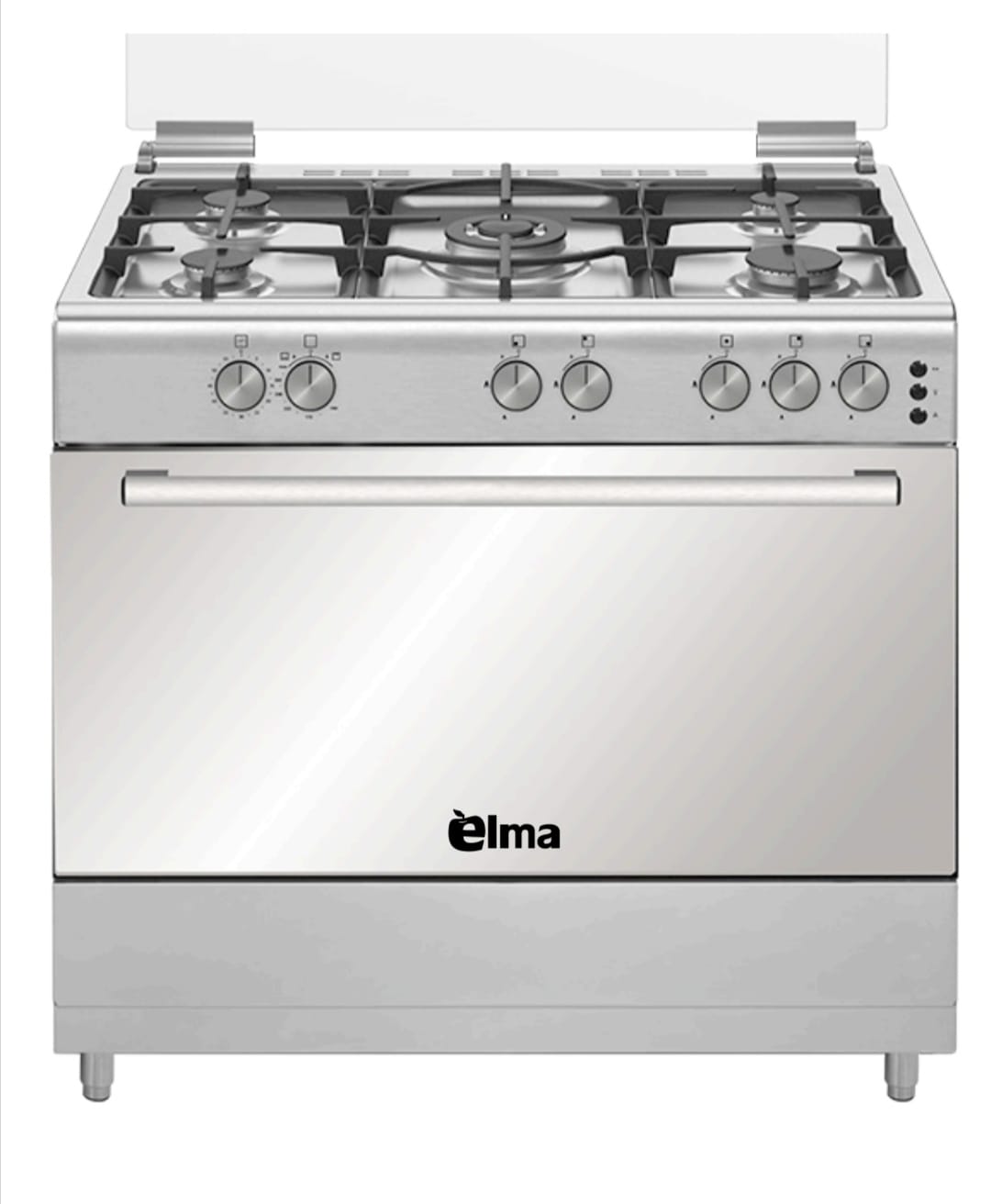 ELMA Gas Free Stand Steel, Full safety, Double fan, Double Turbo, 5Burners, Stainless Steel - ELM-FS974