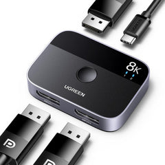 UGREEN 8K Displayport Switch 2 in 1 Out