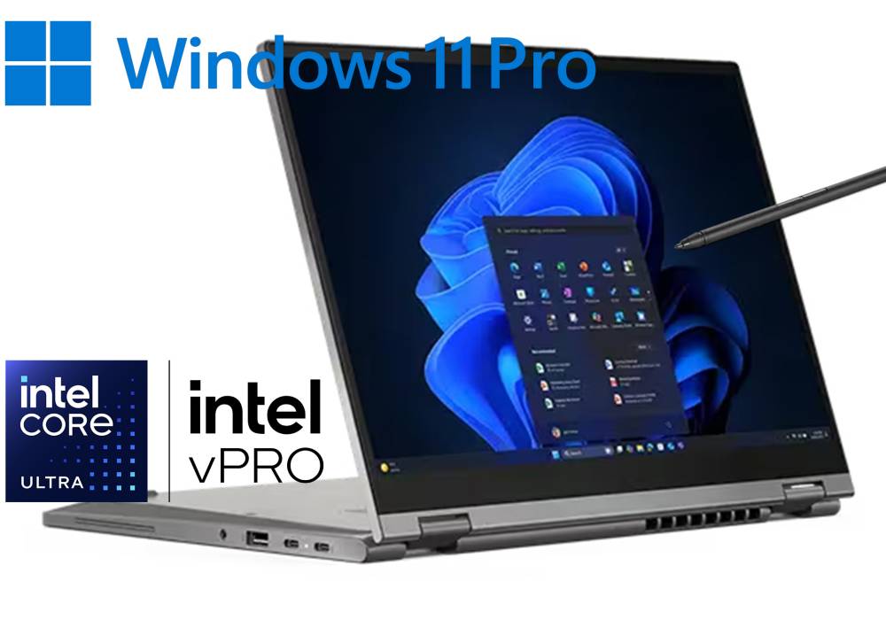 Business Laptop Lenovo ThinkPad L13 2-in-1 Gen 6, Intel Core Ultra 7 255U 5.2GHz, 16GB LPDDR5x-7467, 1TB PCIe SSD Gen 4, 13.3" FHD+ (1920 x 1200) IPS 100% sRGB Touchscreen, w/ Integrated Pen - Windows 11 Pro - 3 Year Warranty