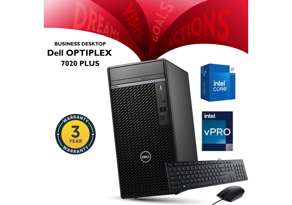NEW Dell OPTIPLEX 7020 PLUS Intelligent PC Desktop Intel® Core™ i7-14700 14th Gen 5.4 GHz vPro Processors Core 20 Threads: 28, 16GB DDR5 (Customized) & 512 M.2 With Speaker - 3 Years Warranty