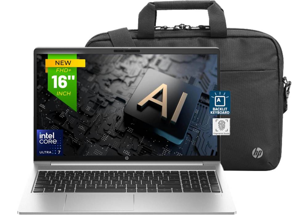 HP ProBook 460 G11 Business Laptop Intel® Core™ Ultra 7 155U, 16 GB DDR5, 512 GB SSD 16" WUXGA (1920 x 1200), IPS, w/ Renew Business 17.3-inch Bag - Pike Sliver