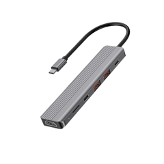 Powerology 6 in 1 Slim 4K HDMI USB-C Hub PD 100W