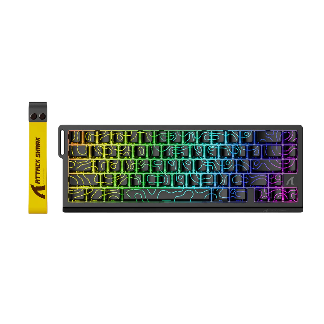 ATTACK SHARK X68 HE Rapid Trigger Mechanical Gaming Keyboard 60% Wired TKL with Adjustable Actuation,Hall Effect Magnetic Switch,8KHz Polling Rate,RGB Backlit,Top Mount for PC Mac Esport Gamer(Black)