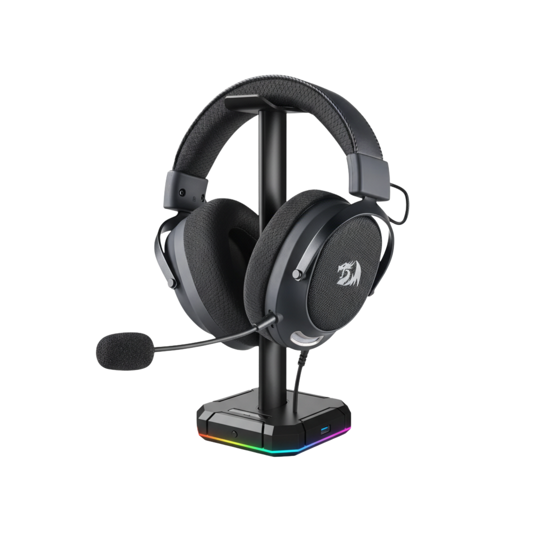 Redragon H858 3-Mode Wireless Gaming Headset, 7.1 Surround Sound + Redragon HA300 Scepter Pro Headset Stand Rgb.