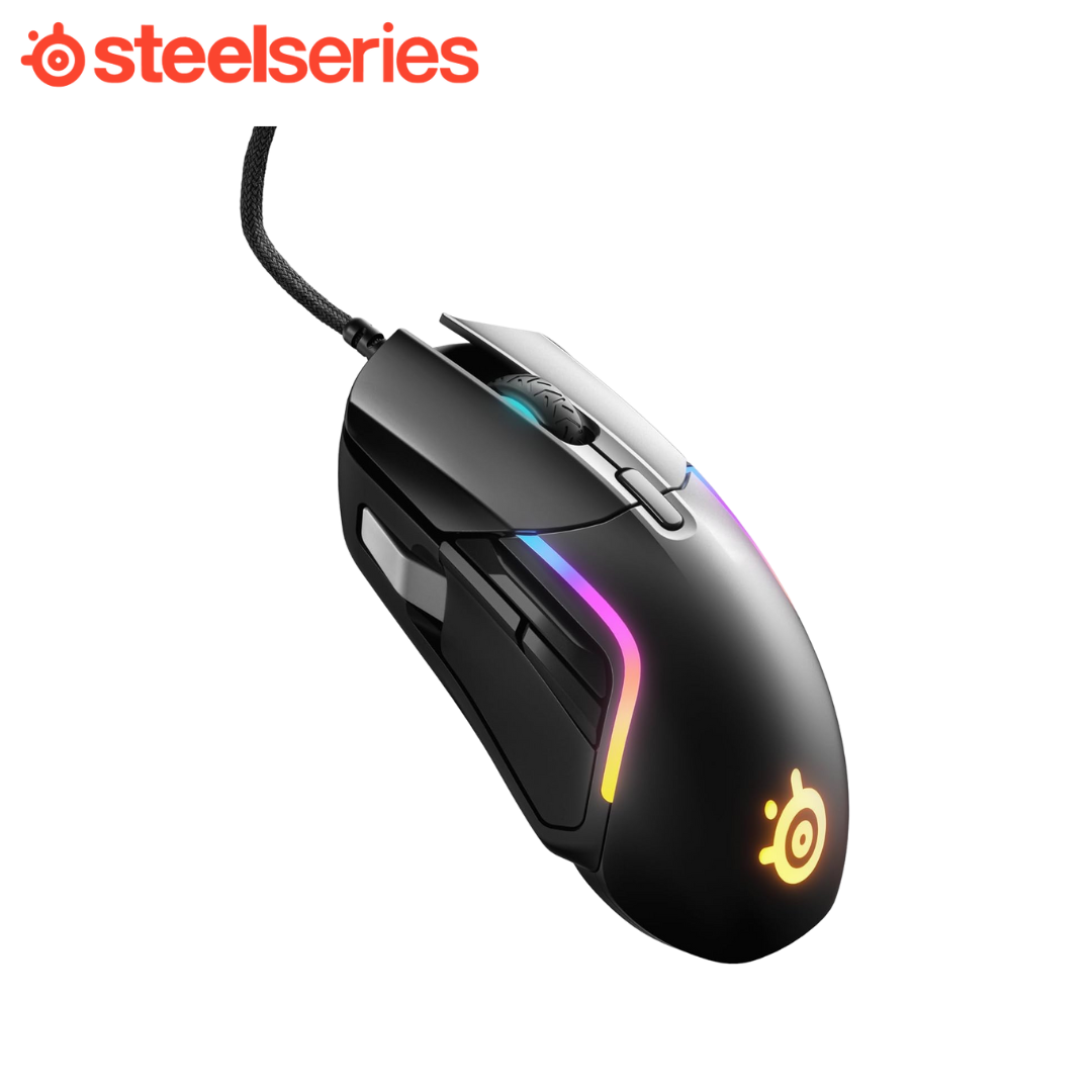 SteelSeries Rival 5 Gaming Mouse with PrismSync RGB Lighting and 9 Programmable Buttons – FPS, MOBA, MMO, Battle Royale – 18,000 CPI TrueMove Air Optical Sensor - Black