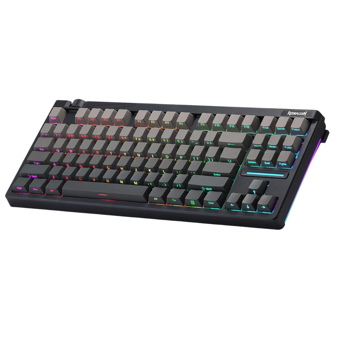 Redragon K729 HE Rapid Trigger Gaming Keyboard, 87 Keys 8K Wired Mechanical Keyboard w/Next-Gen UltraMag 100% POM Silky Magnetic Switch, Dual-Module Floating Patent Structure Design & Knob Control