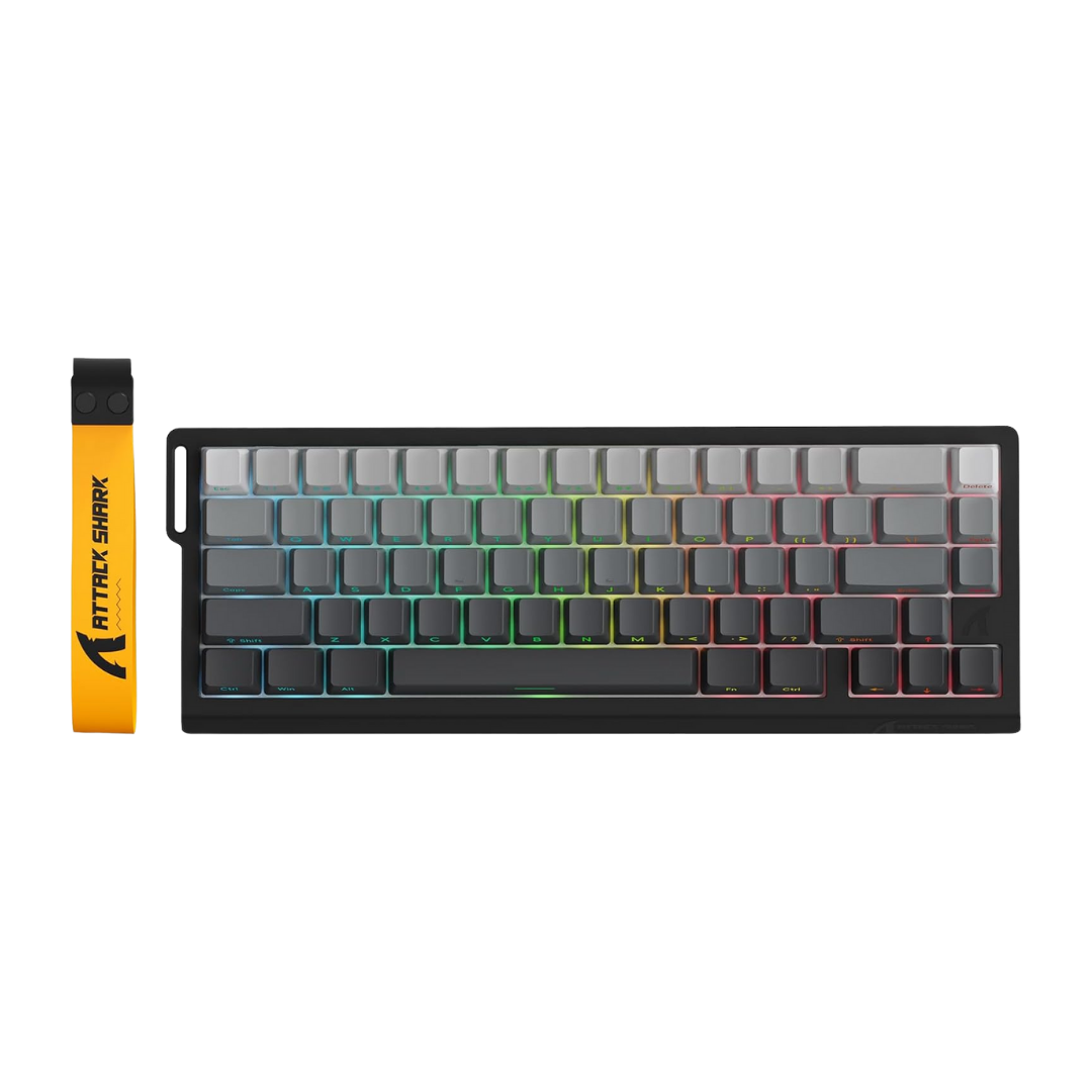 ATTACK SHARK X68 PRO HE Wireless Rapid Trigger Gaming Keyboard with Adjustable Actuation,8K Polling Rate,Hall Effect Magnetic Switch,Hot-Swap,RGB Backlit,BT/2.4GHz/Wired,for FPS Games-Moonlit Night