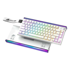 ATTACK SHARK R85HE Wired 75% Hall Effect Rapid Trigger Mechanical RGB Gaming Keyboard with 8K Polling,0.05mm RT Accuracy,0.08MS Latency,Magnetic Switch,5Layer Sound Damped,Driver for PC(White Contour)
