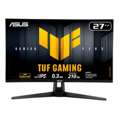 ASUS TUF Gaming 27” 1440P Monitor (VG27AQL5A) – QHD (2560 x 1440), 210Hz, 0.3ms, Fast IPS, Extreme Low Motion Blur Sync, Speakers, DisplayWidget Center, Gaming AI, Height Adjustment, 3 yr Warranty