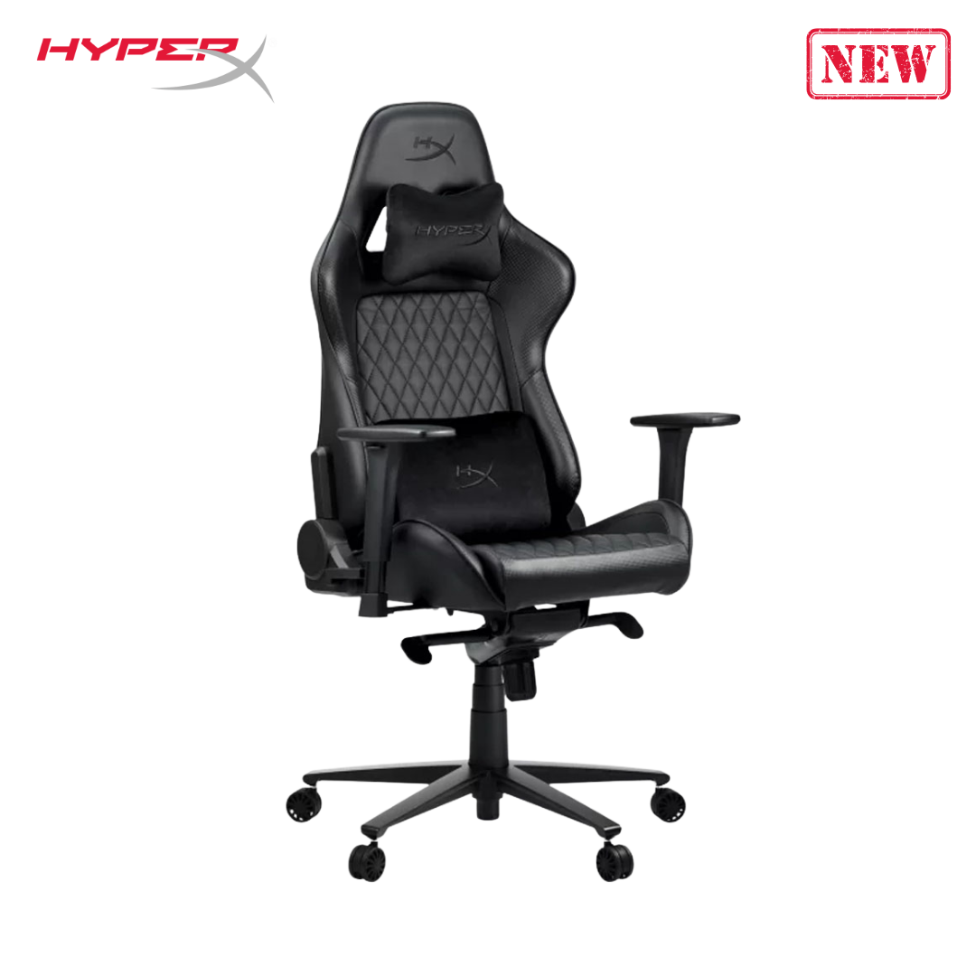 Nordic Game Supply HyperX Blast Gaming Chair - Ergonomic Gaming Chair, Leather Upholstery Video Chair - Red Black PC Racing Tilt Gaslift Foam Armrests Office Secret Hyper X Chair Lab - N=Black