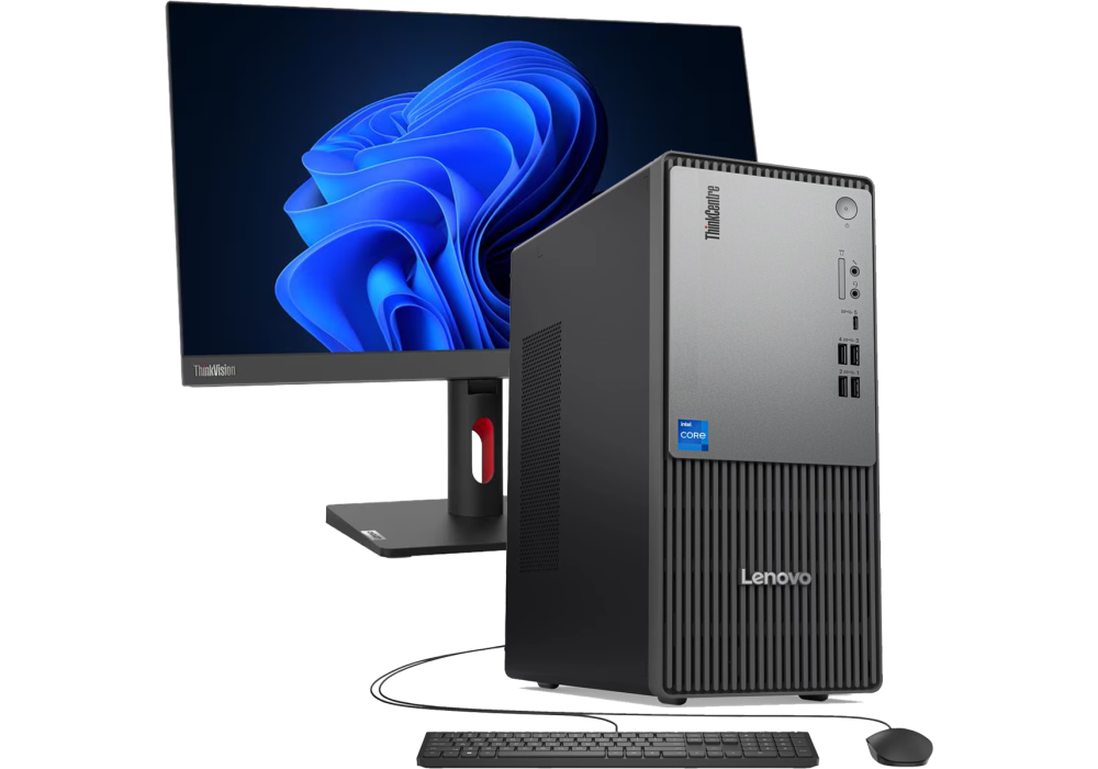Lenovo 14th Gen Desktop ThinkCentre neo 50t Gen 5 Intel® Core™ i3-14100 Processor 8GB DDR5 512GB SSD w/ USB Keyboard and Mouse & ThinkVision Monitor S22i-30 21.5" FHD IPS 75Hz 99% sRGB