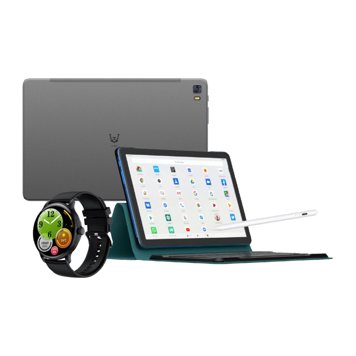VIKUSHA Tablet V-Z60 - 8GB RAM -128GB ROM - Octa-Core- 4G Dual SIM - 6400mAh ( VIKUSHA V70 Smart Watch + Keyboard Case + PEN+Earphone)