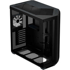 APNX V1 (Black) Dual Chamber Panoramic 2 Glasses Design ATX Mid Tower Mesh Ventilation Pattern Tempered Glass Gaming Case w/ 4x120mm ARGB Fans, Adjustable Motherboard Position Bracket, Support Up To 10x12cm Fans & Type-C | V1-BK-v3 |