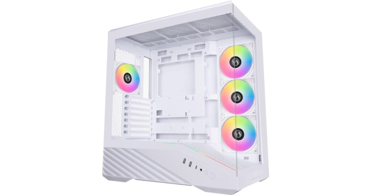 Lian Li V100R (Vector V100RW) MESH (White) ARGB ATX Mid Tower Tempered Glass Gaming Case W/ Type-C.