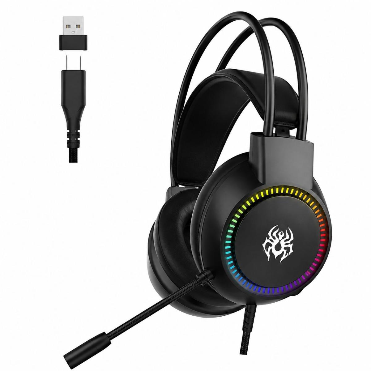RGB V1C Wired Type-C Over Ear Gaming Headset