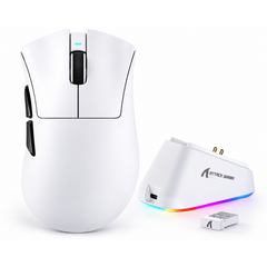 ATTACK SHARK V3 PRO Tri-Mode Wireless Gaming Mouse White with RGB Charging Dock