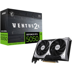 Msi Geforce Rtx 5050 8g Ventus 2x Oc 8gb Graphics Card, Gddr6 128 Bit Memory, 2602 Mhz Engine Clock, 20 Gbps Memory Clock, 2560 Cuda Cores