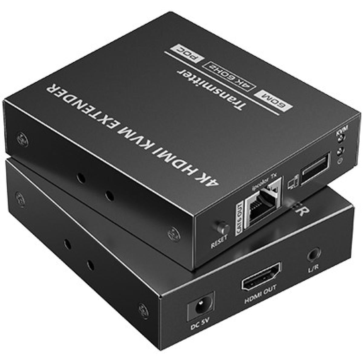 Lenkeng LKV565KVM-P Point-to-Point 4K 60Hz HDMI HDR KVM Extender Extender Kit up to 70M Zero-Latency KVM Function, 3.5mm Stereo Audio Output