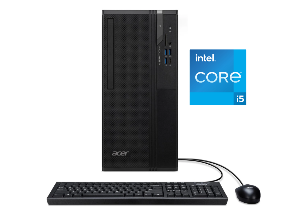 Acer Veriton S2722G, Commercial Desktop PC, Intel Core i5-14400 10-Core, 8GB DDR5 RAM, 512GB NVMe PCIe 4.0 SSD, Wi-Fi 6, Bluetooth 5.3, HDMI, DisplayPort, VGA, 3 Year Warranty