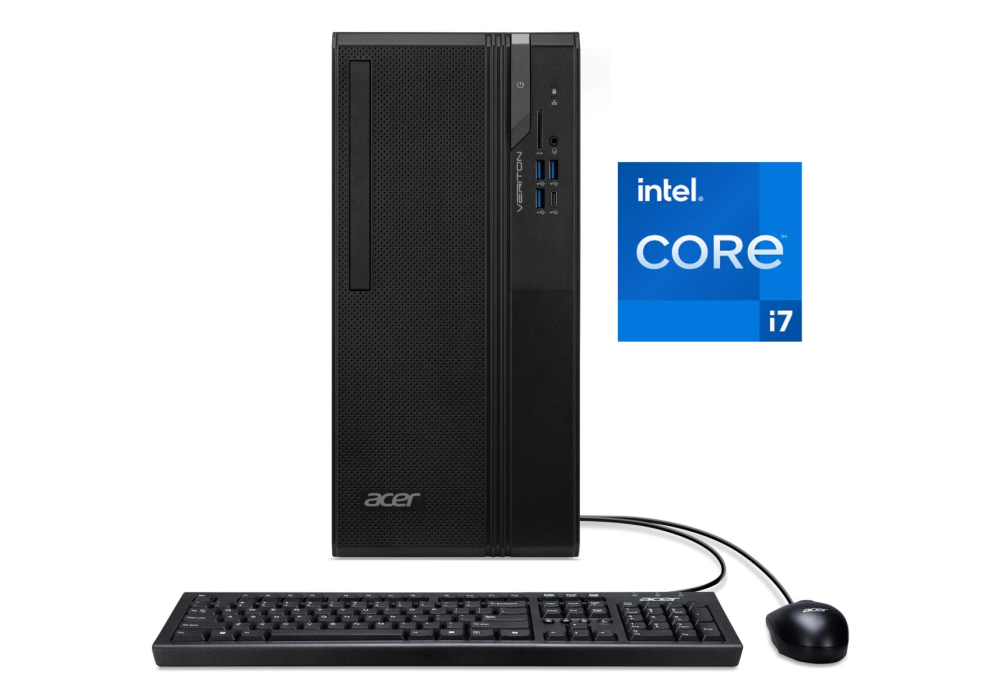 Acer Veriton S2722G, Commercial Desktop PC, Intel Core i7-14700 20-Core, 16GB DDR5 RAM, 512GB NVMe PCIe 4.0 SSD, Wi-Fi 6, Bluetooth 5.3, HDMI, DisplayPort, VGA, 3 Year Warranty