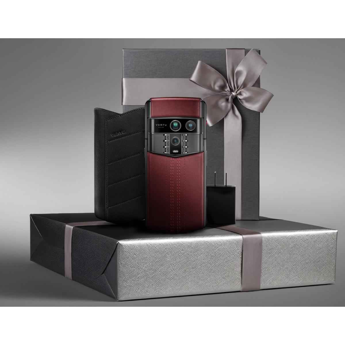 Vertu Agent Q Calfskin–luxury Ai Smartphone 6.02" Amoled 120hz Display,snapdragon 8 Elite Chipset,16gb+1tb Storage,50mp Variable Aperture Camera,dual Satellite,triple System Secure Design (wine Red)