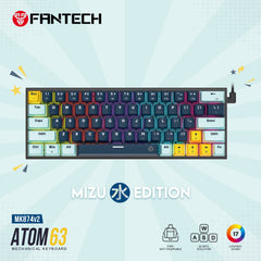 FANTECH ATOM63 MK874V2 MECHANICAL GAMING KEYBOARD – MIZU SERIES NAVY BLUE
