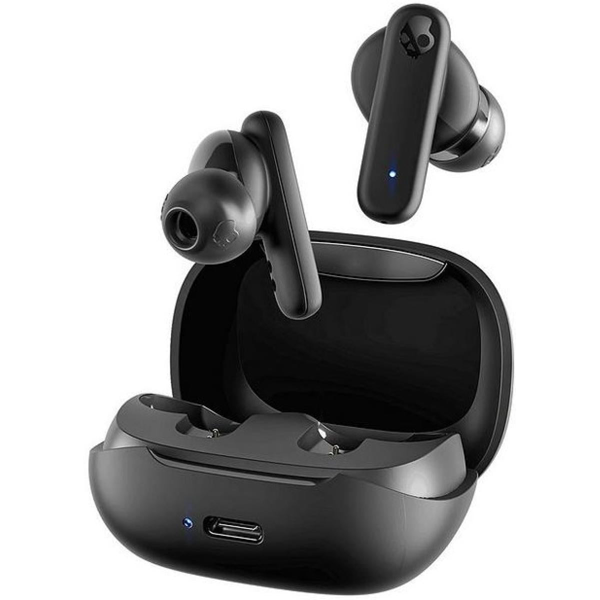 Skullcandy Smokin True Wireless Buds (Bluetooth 5.2) In-Ear Earbuds w/ Microphone, Rich, Clear Audio, 20 Hours Total Battery + Rapid Charge Case, Water & Dust Resistant, Call & Media Controls & EQ- True Black | S2TAW-R740 | - CompuMe