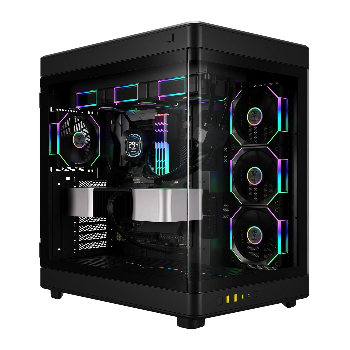 GAMDIAS NESO P1 PRO ARGB FULL TOWER GAMING CASE - BLACK