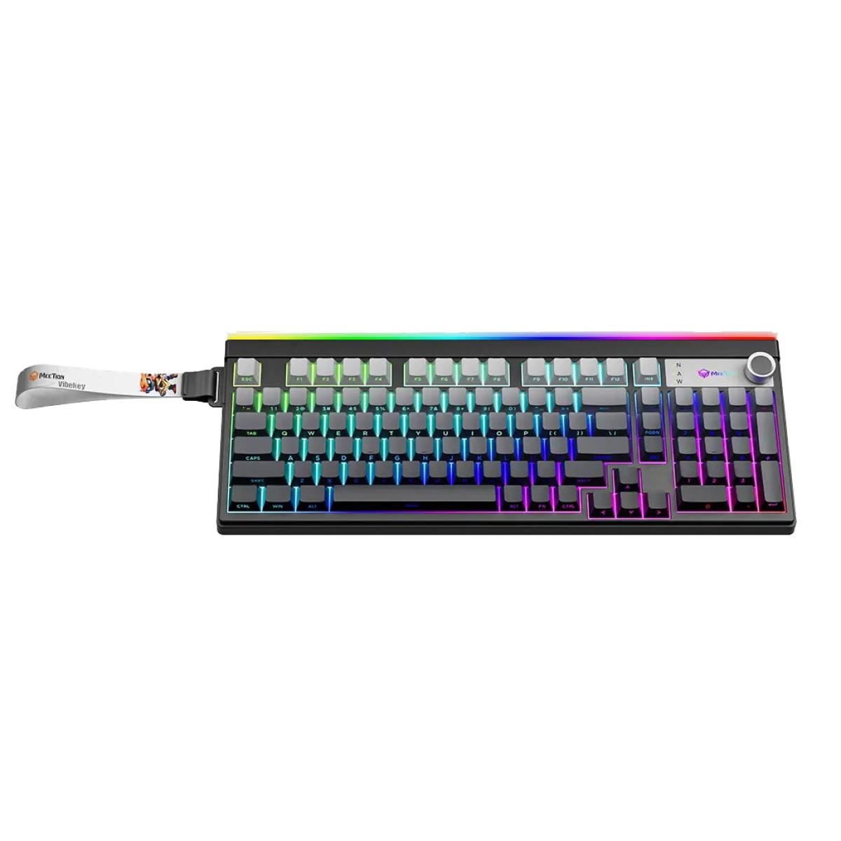 Meetion VibeKey B98 98% Tri-Mode Wireless Bluetooth Wired Membrane Gaming Keyboard -Black