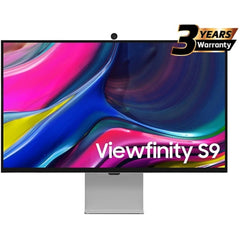 Samsung ViewFinity S9 (S90PC) Smart 27" 5K Flat Matte Monitor For Win & Mac, IPS, 218 PPI, 60Hz, 5ms(GTG), HDR, 100% sRGB, 99% DCI Coverage Color w/ 4K SlimFit camera, Metal Slim Design, Ergonomics & Adaptive Sound+ Speakers (Light Gray) | LS - CompuMe