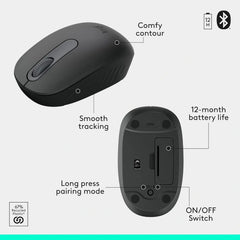 Logitech Mk250 Compact Bluetooth & Wireless Mouse And Keyboard Combo Graphite
