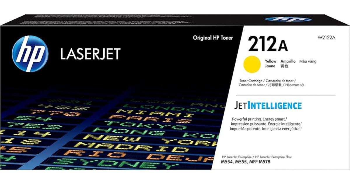HP 212A Yellow Original LaserJet Toner Cartridge(W2122A)(Original) - CompuMe