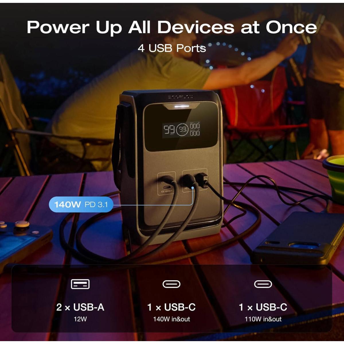 Ecoflow power bank for device charging