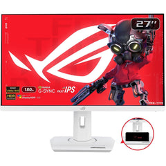 ASUS ROG Strix XG27ACS 27” 2K Fast IPS 180Hz 1ms HDR400 133% sRGB Extreme Low Motion Blur Sync G-Sync Compatible w/ USB C , DisplayWidget, Tripod Socket - White