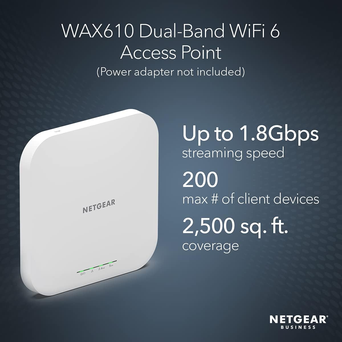 Netgear (wax610) Cloud Managed Access Point Wi Fi 6 Ax1800 Dual Band Poe With A 2.5gbe Port Multi Gig Insight Managed Enterprise Level Security Netgear (wax610) Cloud Managed Access Point Wi Fi 6 Ax1800 Dual Band Poe With A 2.5gbe Port Multi Gig Insight Managed Enterprise Level Security