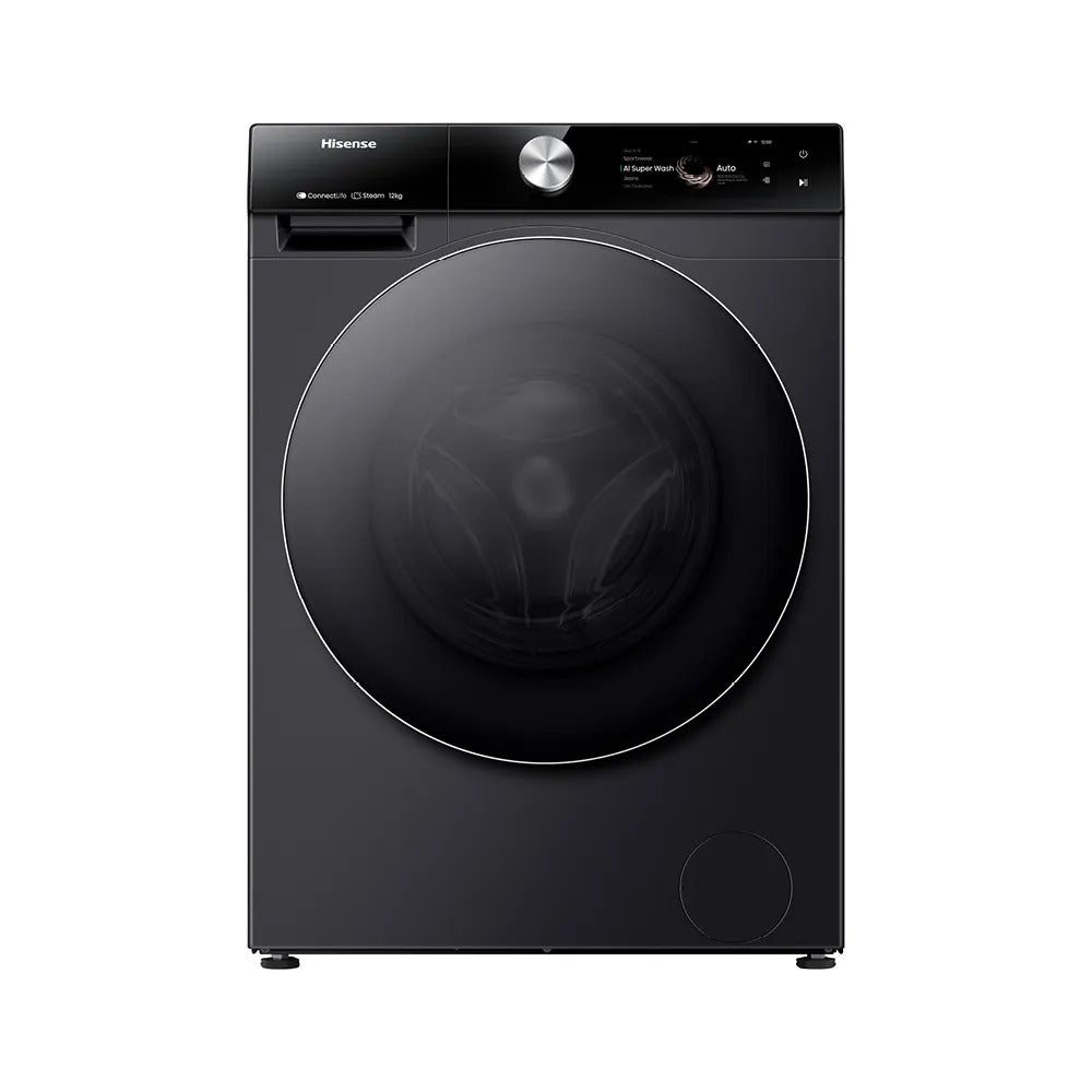 Hisense Washing Machine - 12KG - 1400 RPM - Black