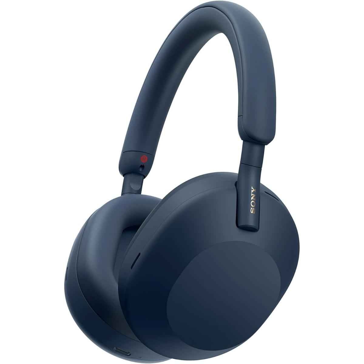 Sony Wireless Noise Canceling Bluetooth Headphone, Magnificent Sound, 30 Hour Battery Life, 32.81 Ft Effeive Range, 2.4 Ghz Band Frequency, Detachable Cord, Closed Dynamic Blue