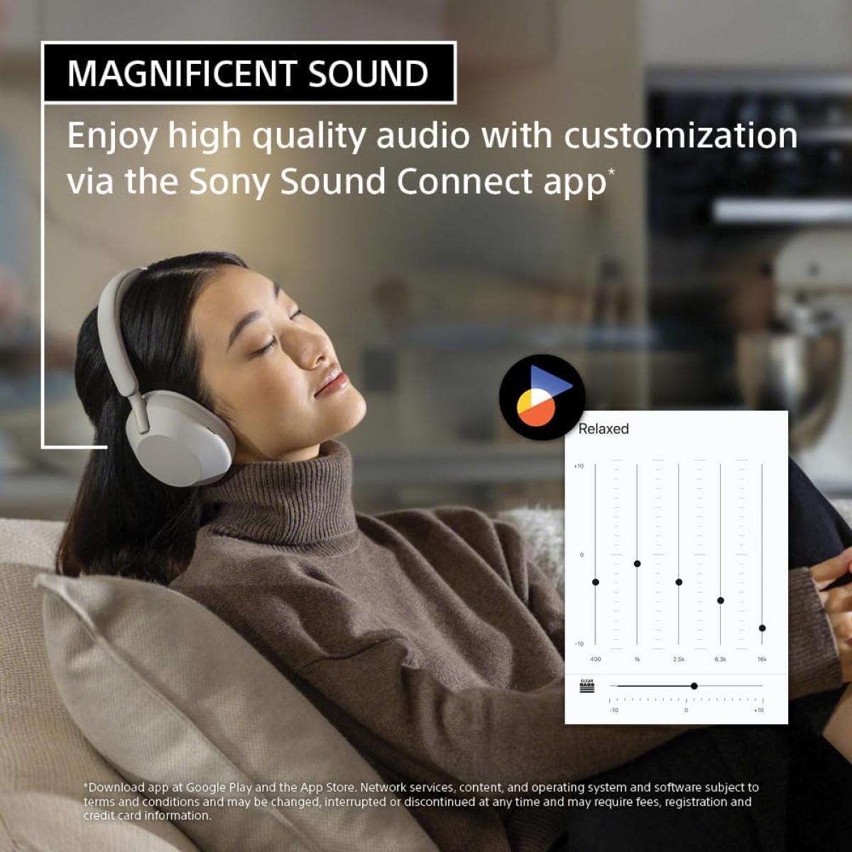 Sony XM5 wireless Bluetooth headset for computer setup