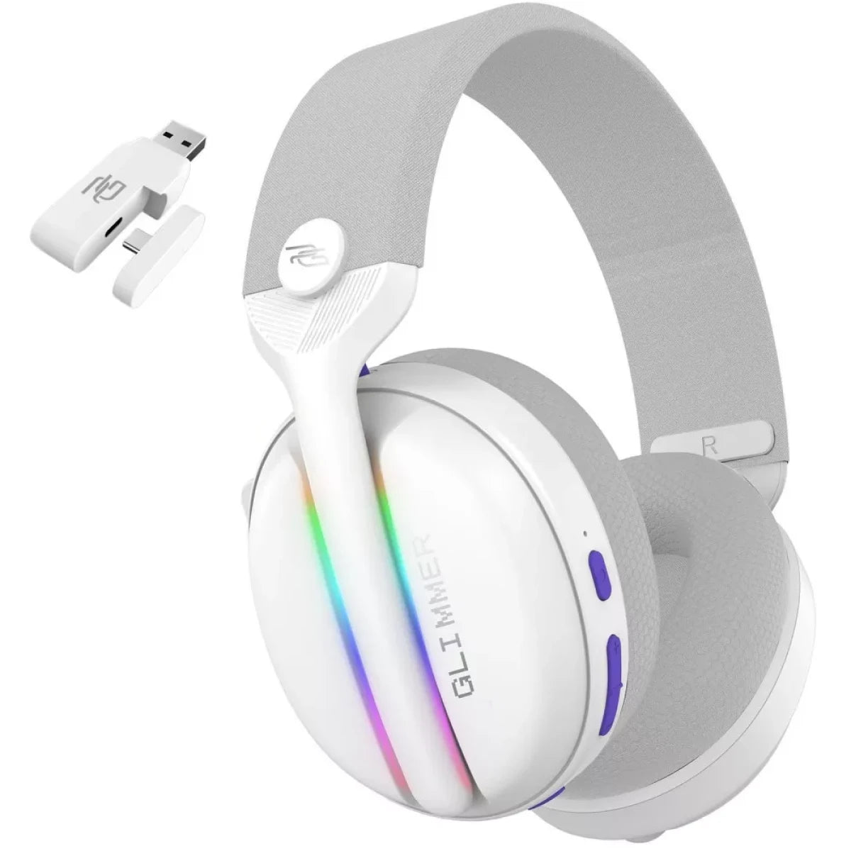 Proove Gaming Glimmer Dual-Wireless RGB Gaming Headset – White (WHGL00022002)
