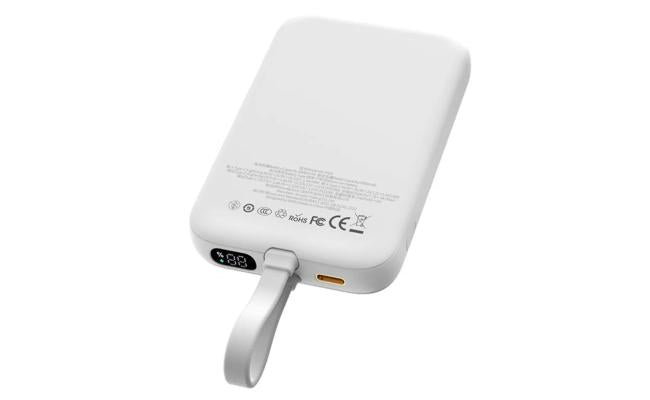Wiwu Wi P024 10000mah Magnetic Wireless Charging Power Bank Pd 20w Fast Charging Battery Pack with Built In Cable White