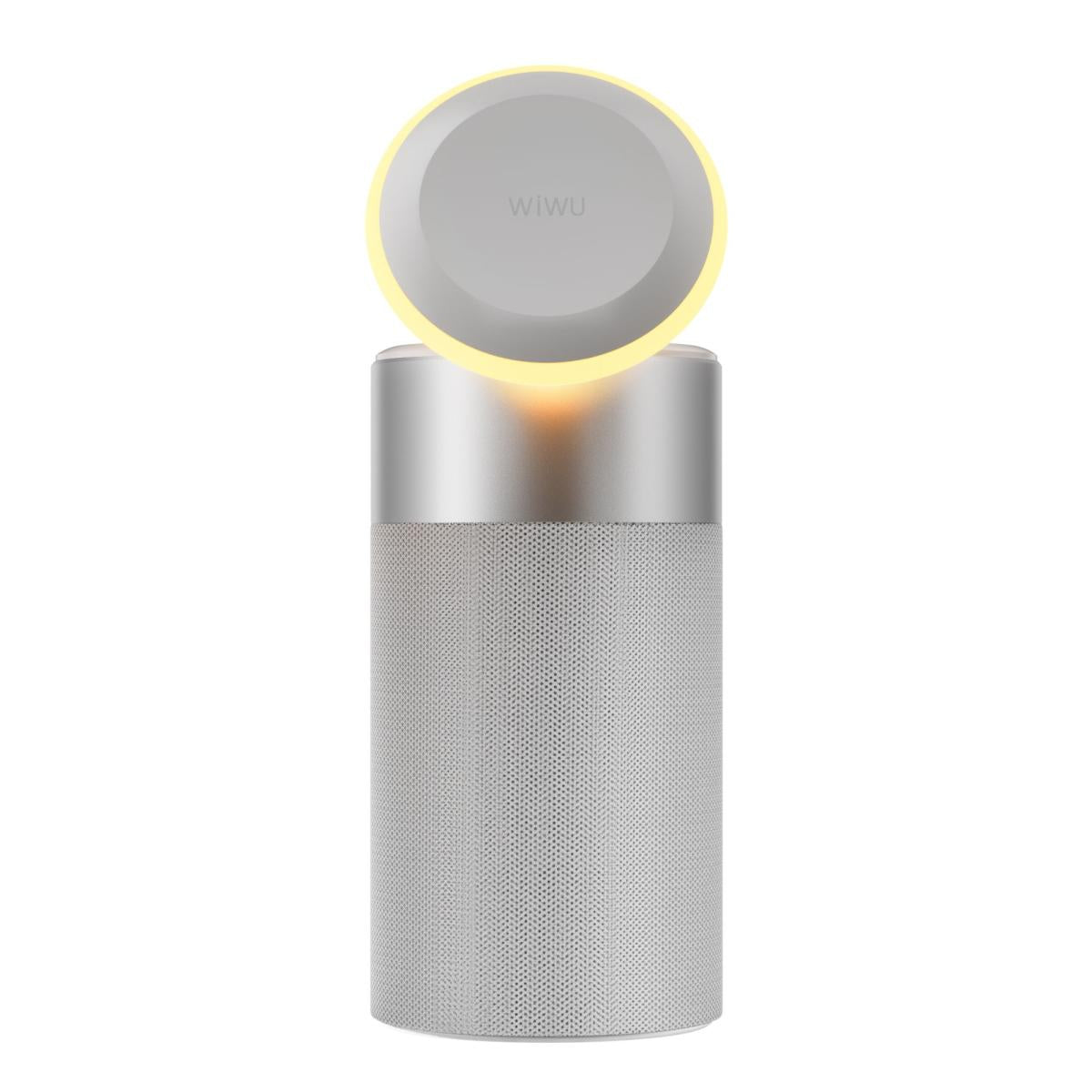 Wiwu Wi W022 3 In 1 Multifunional Wireless Charger 15w Fast Charging with Ambient Light Bluetooth Speaker 5w 360° Surround Sound White