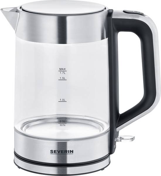 WK 3420 Severin Glass Water Heater, 2200 Watts, 1.7 Liters