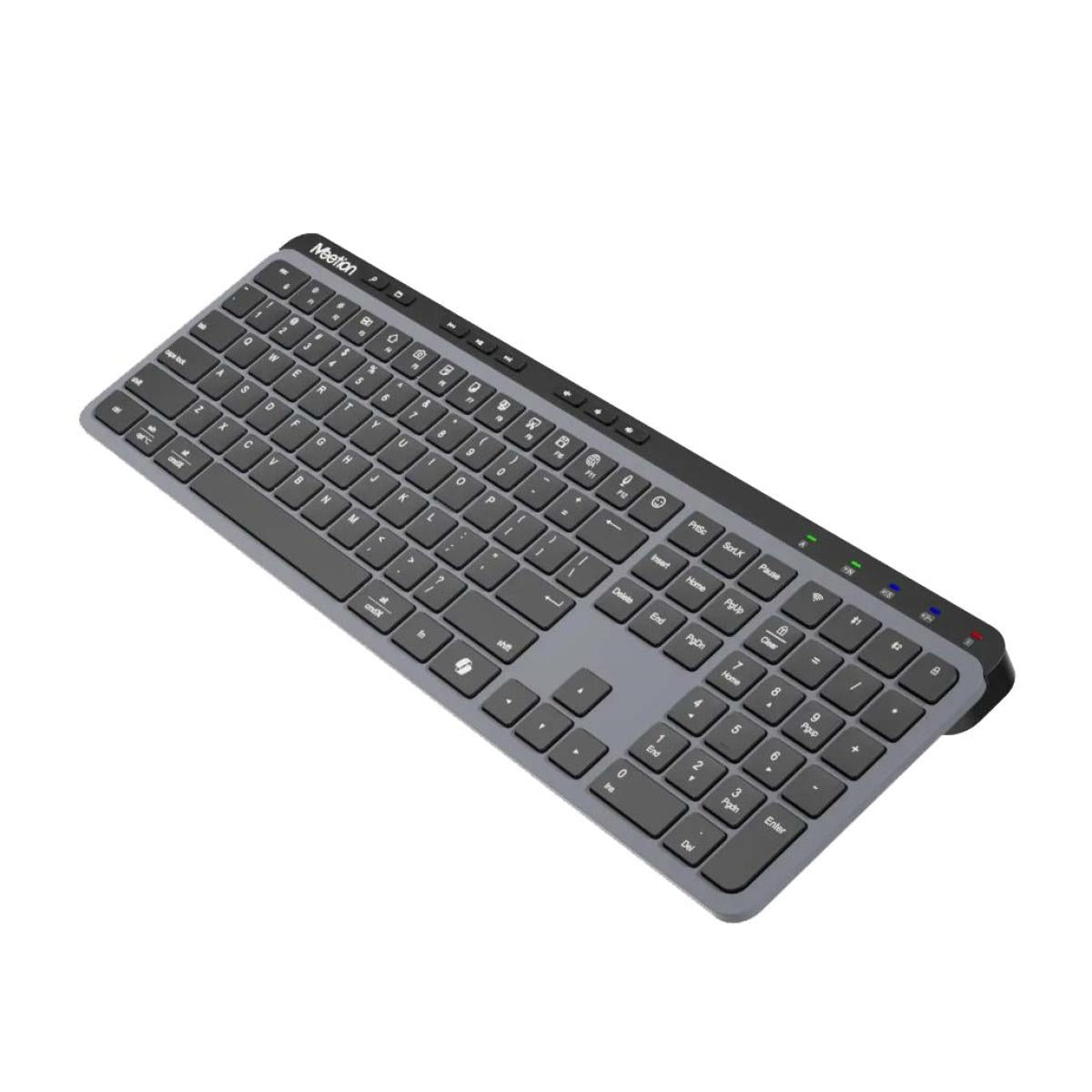Meetion WK330 Rechargeable 2.4G & Bluetooth Dual Mode Wireless Ultra Thin Full Layout Keyboard